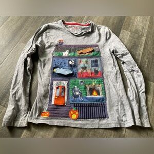 Mini Boden Halloween Haunted House Shirt Lift the Flap